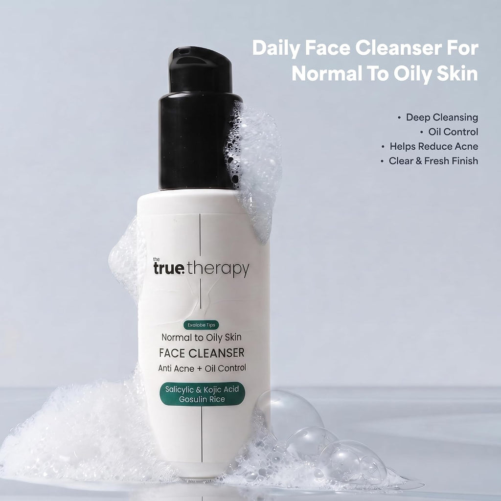 THE TRUE THERAPY Salicylic Acid Face Cleanser for Acne & Oily Skin | With 2% Salicylic Acid, Kojic Acid & Gosulin Rice | Deep Pore Cleansing Face Wash for Oil Control & Blackheads | 100 ml