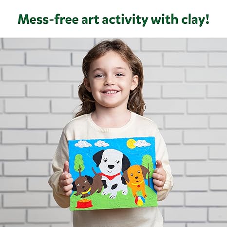 Skillmatics Art & Craft Kit Colour with Clay No Mess Art Create A Clay Canvas of Pups at The Park