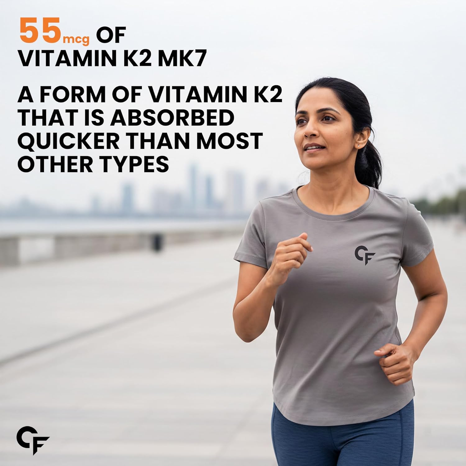Carbamide Forte Vitamin D3 K2 Supplement | Vitamin K2 MK7 To Support Bone & Heart Health | Veg D3 - Lichen - 60 Tablets