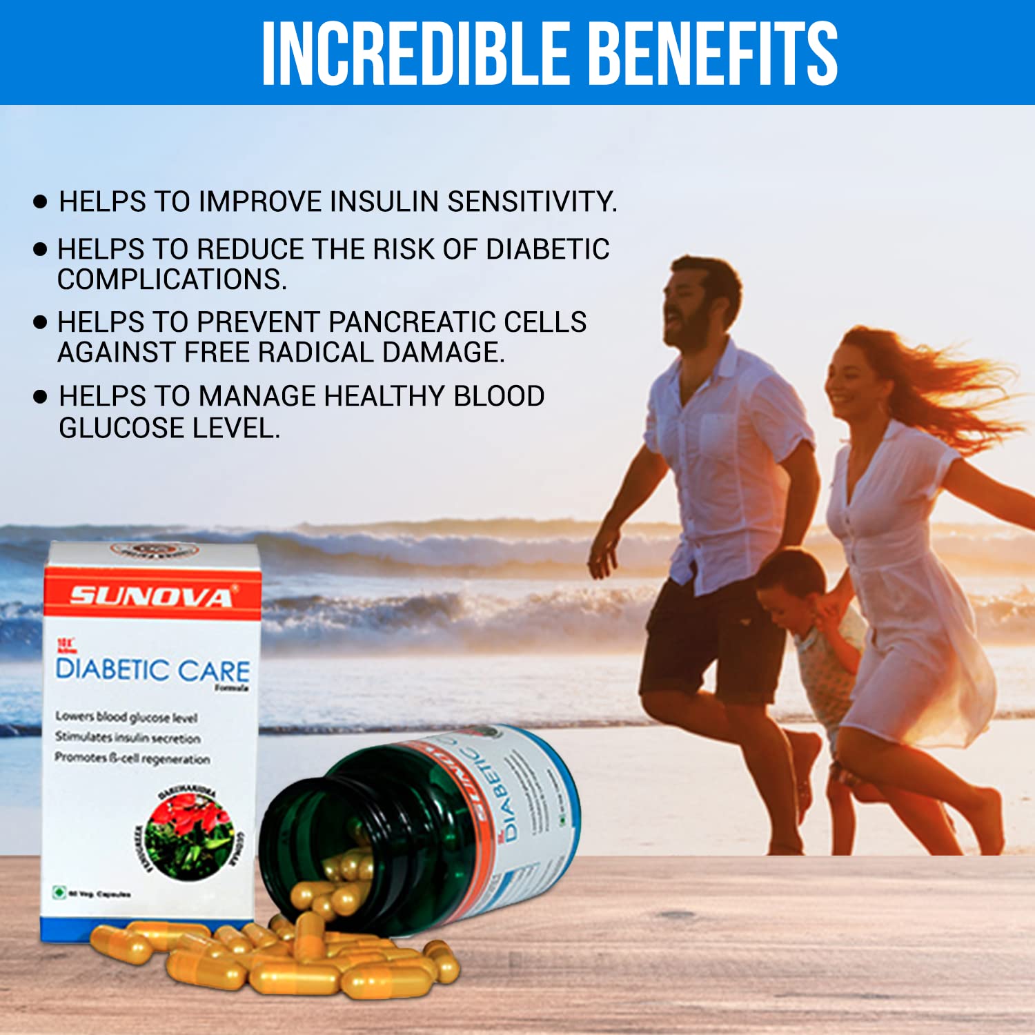 Sunova Diabetic Care Formula, 60 Veg Capsules