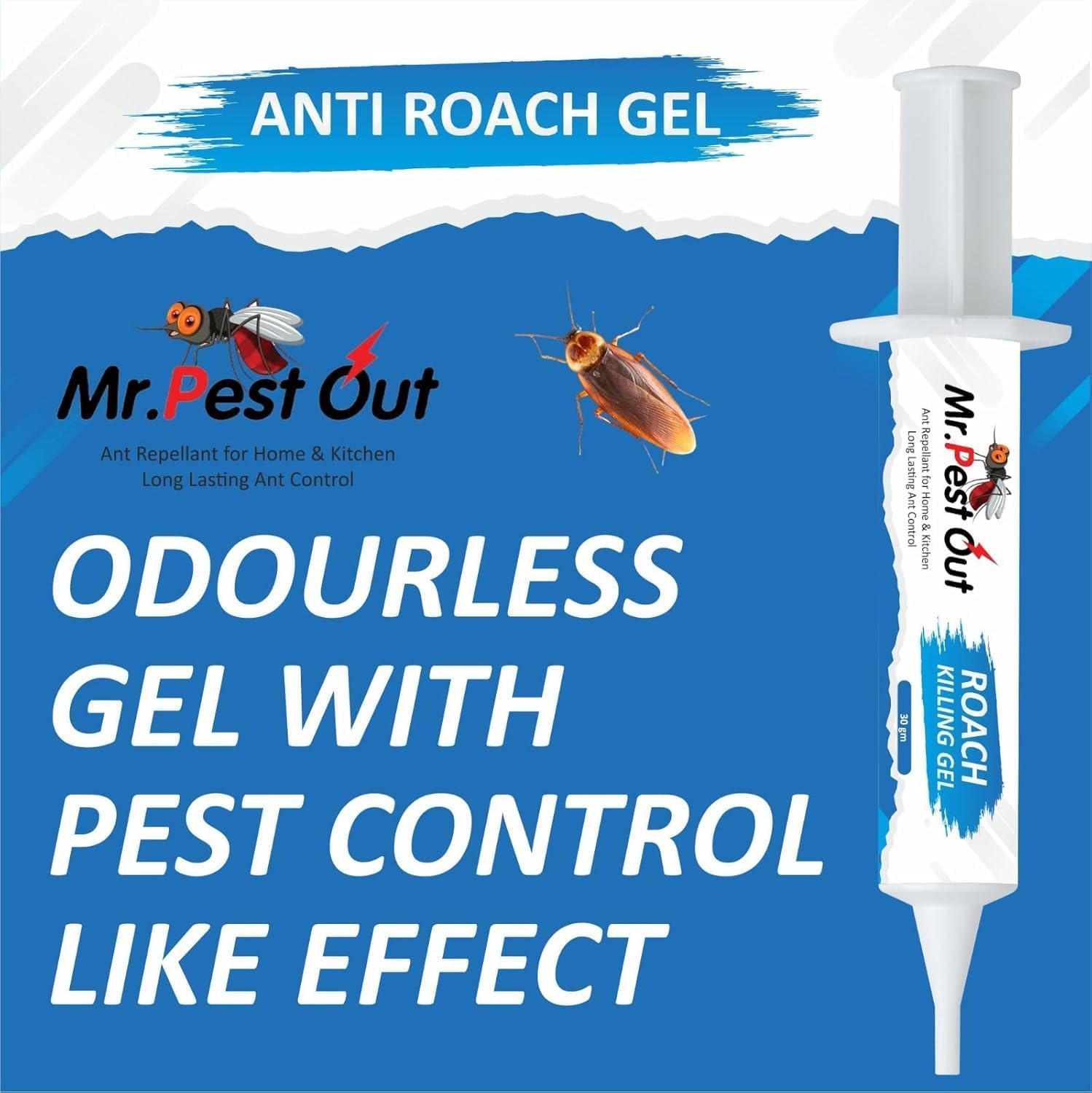 Mr.Pest Out Natural Cockroaches gel for Kitchens, Bathrooms, Cabinets, cockroachs Killer Gel, Repellent for Cockroaches for Indoor Cockroach Control, Insect Control