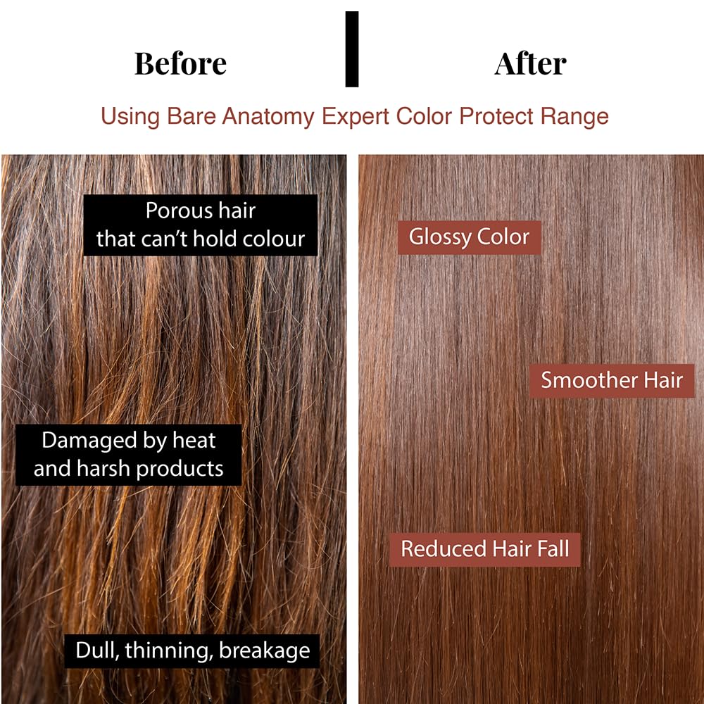 Bare Anatomy Hair Colour Protect Shampoo, Retains Colour Upto 8 Weeks, Repairs Damage With Amino Acid & Quinoa Protein For Dry & Frizzy Coloured Hair For Unisex, 250ml