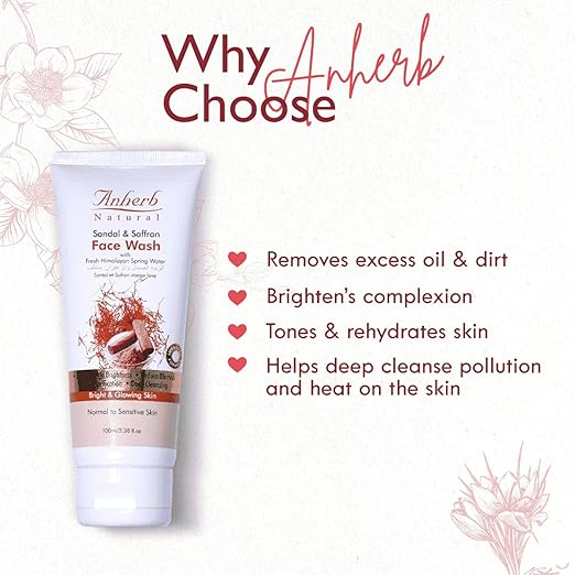 Anherb Sandal & Saffron Face Wash - 100 gms