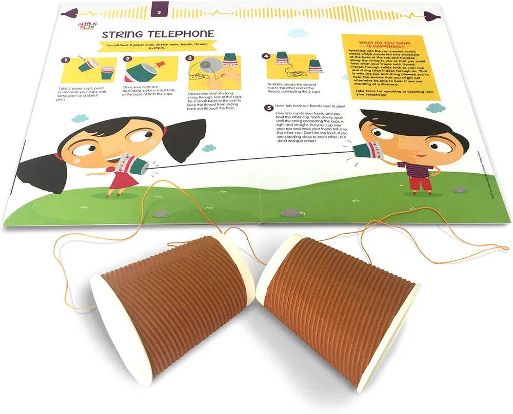 Genius Box Play some Learning STEM Toy for 5+ Year Age: Light and Sound DIY,Activity Kit, Learning Kit, Educational Kit,Multicolor, Wood;Paper 15 Activity Kit