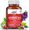 The Body Reserve Plant Based Vitamin B12 Supplement For Men & Women 120 Capsules Organic Vitamin B12 For Nerve And Brain Health Vegan Capsules