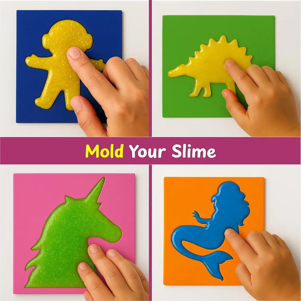 PW Junior Slime Kit for Kids, 15+ Activities with Instruction Manual, Glitter Confetti & 4 Moulds Slime Making Kit for 4+ Years Boys & Girls