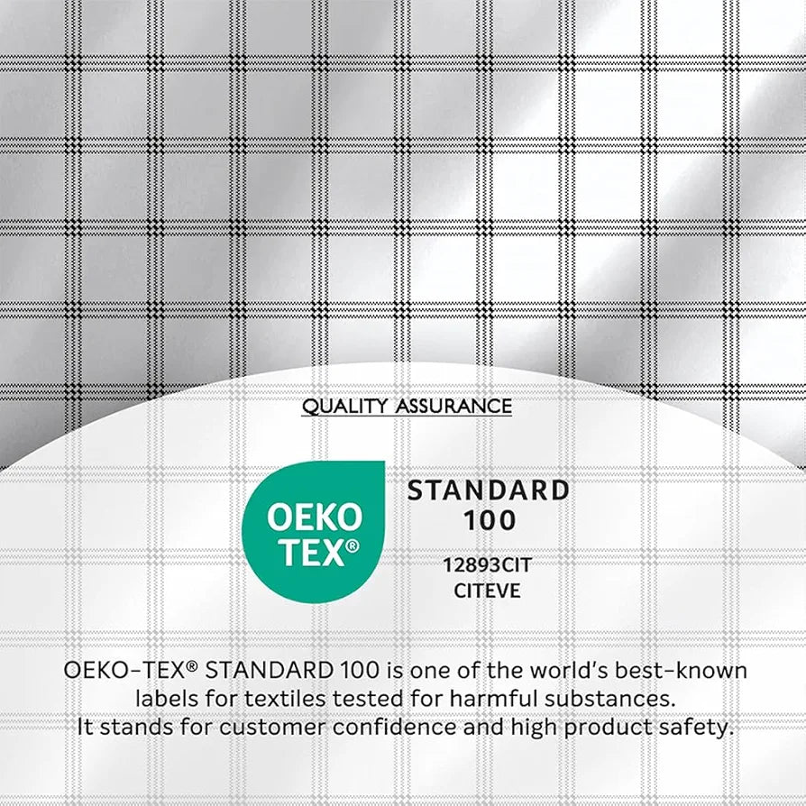 Layers Zen Cotton Blend Double Bedsheet Set 1 Double Cotton Bedsheet & 2 Pillow Covers 225 CVC White Plaid