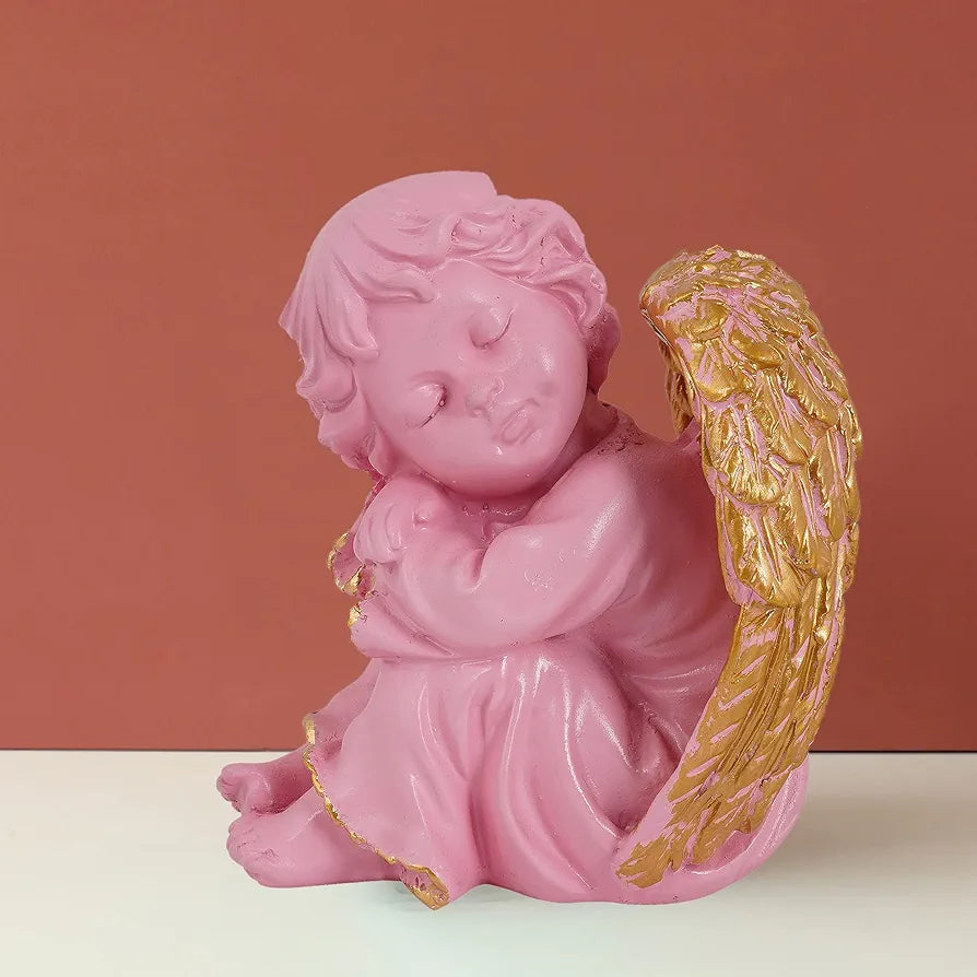 Zart Angel Girl Right Gold Wing Statue for Home Decor