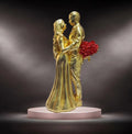 Gold Art India Couple Figurine Gold-Plated Matte Finish