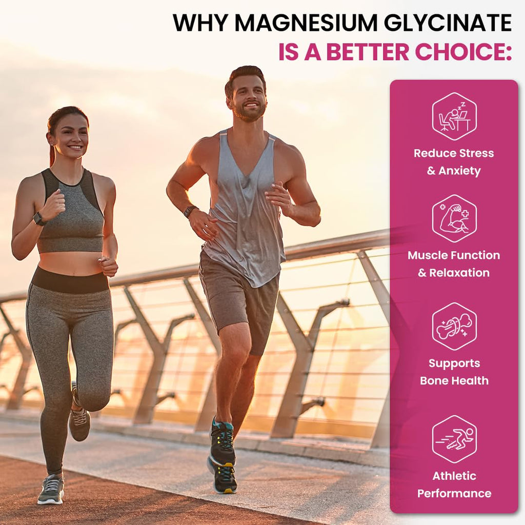 NATURYZ Triple Strength Magnesium Glycinate 2000mg & Calming Herbs for Men & Women | Chamomile | Valerian Extract | 100% RDA Magnesium | Supports Nerve Health, Muscle Relaxation & Sleep Quality - 60 Tablets