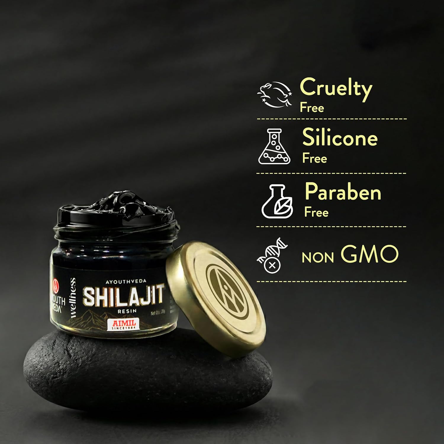 Ayouthveda Pure Himalayan Shilajit Resin | Authentic Ayurvedic Rasayana for Energy, Stamina & Vitality | Fulvic Acid–Rich | Supports Strength, Endurance & Nutrient Absorption | For Women & Men |20g