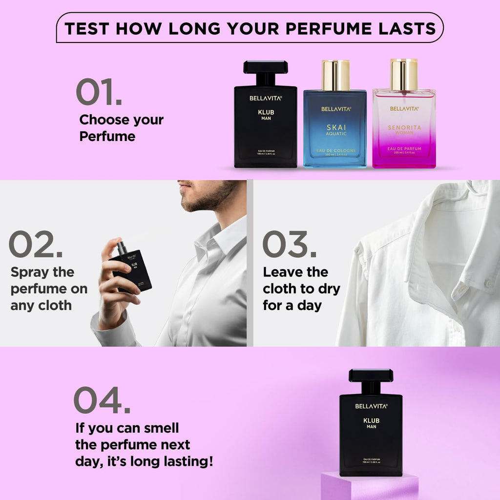 Bella Vita Luxury KLUB | Long Lasting Eau De Parfum 100ml Perfume for Man | Lemon, Rose and Vanilla | Musky, Spicy and Woody Premium Fragrance for Men