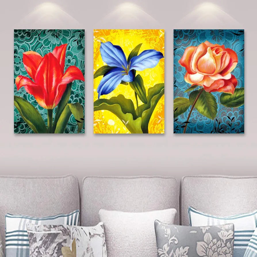 Rangoli MDF 3 Pcs Wall Poster 12x18 Inch Decorative Wall Art P-4 Design-15