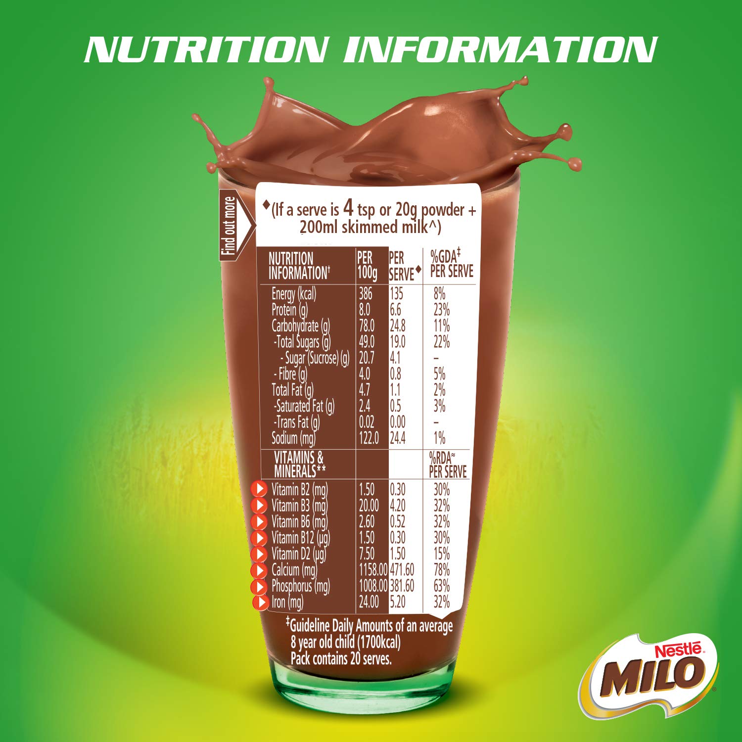 Milo Nestle Activ-Go Powder Chocolate Flavour Tin - 400 gms