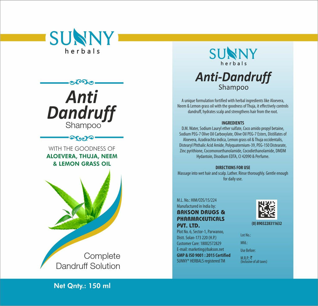 Sunny Anti Dandruff Herbal Shampoo - 150 ml (Pack of 2)