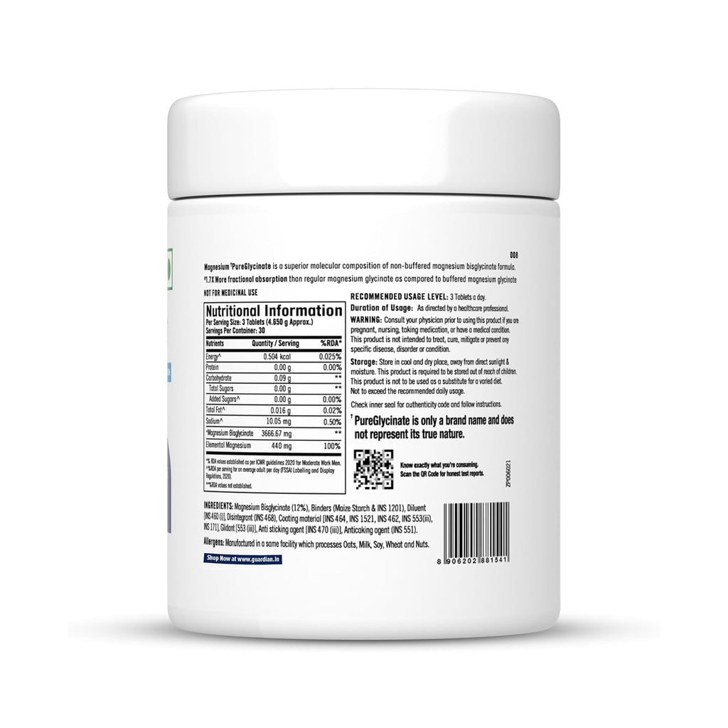GNC Magnesium PureGlycinate 3666mg | 100% Pure Non-Buffered | 440mg Elemental Magnesium, 100% RDA | Up to 80% Absorption | Deep Sleep, Stress Recovery | 90 Tablets