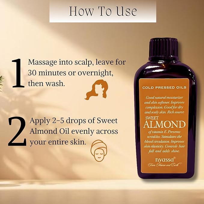 Nyassa Sweet Almond Cold Pressed Oil - 100 Ml
