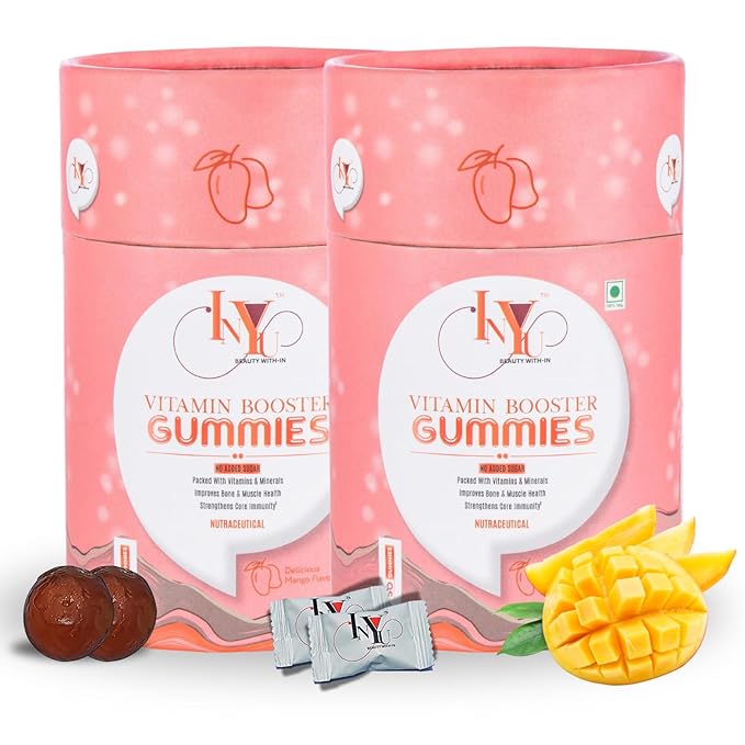 Inyu Vitamin Booster Gummies for Women & Men - 30 gummies Each (Pack of 2)