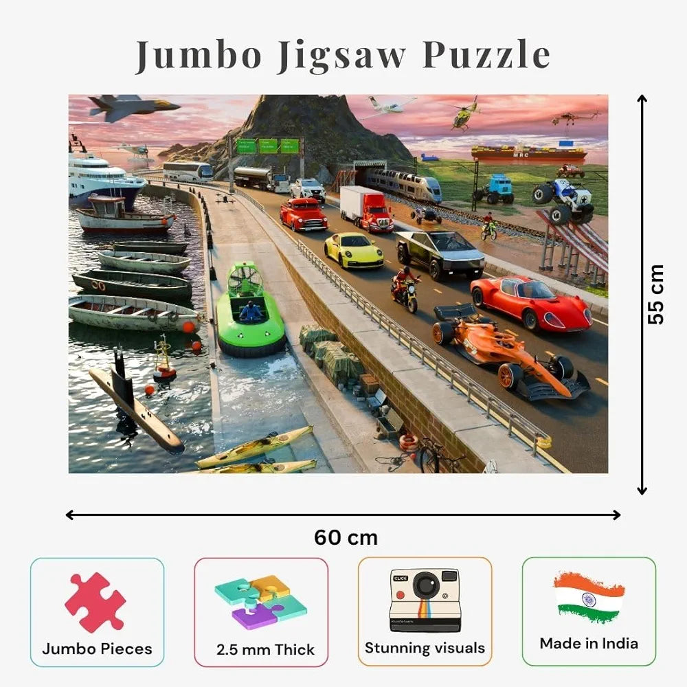 Nesta Toys Floor Puzzle & Game Modes of Transport Jigsaw & Toddler Puzzles, Educational Toy, Gifts for Boys & Girls Ages 3, 4, 5, 6, 7