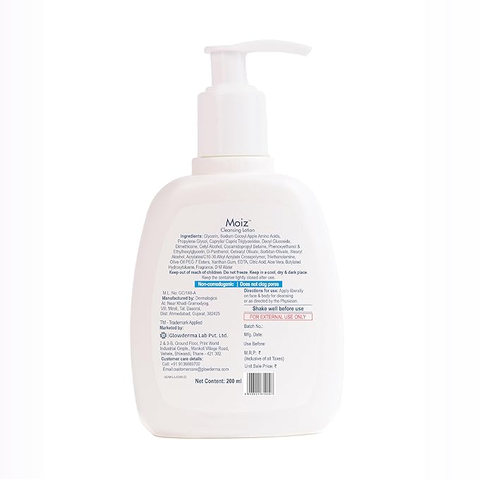Moiz Cleansing Lotion | Face & Body Cleanser | for Sensitive Skin - 200 Ml