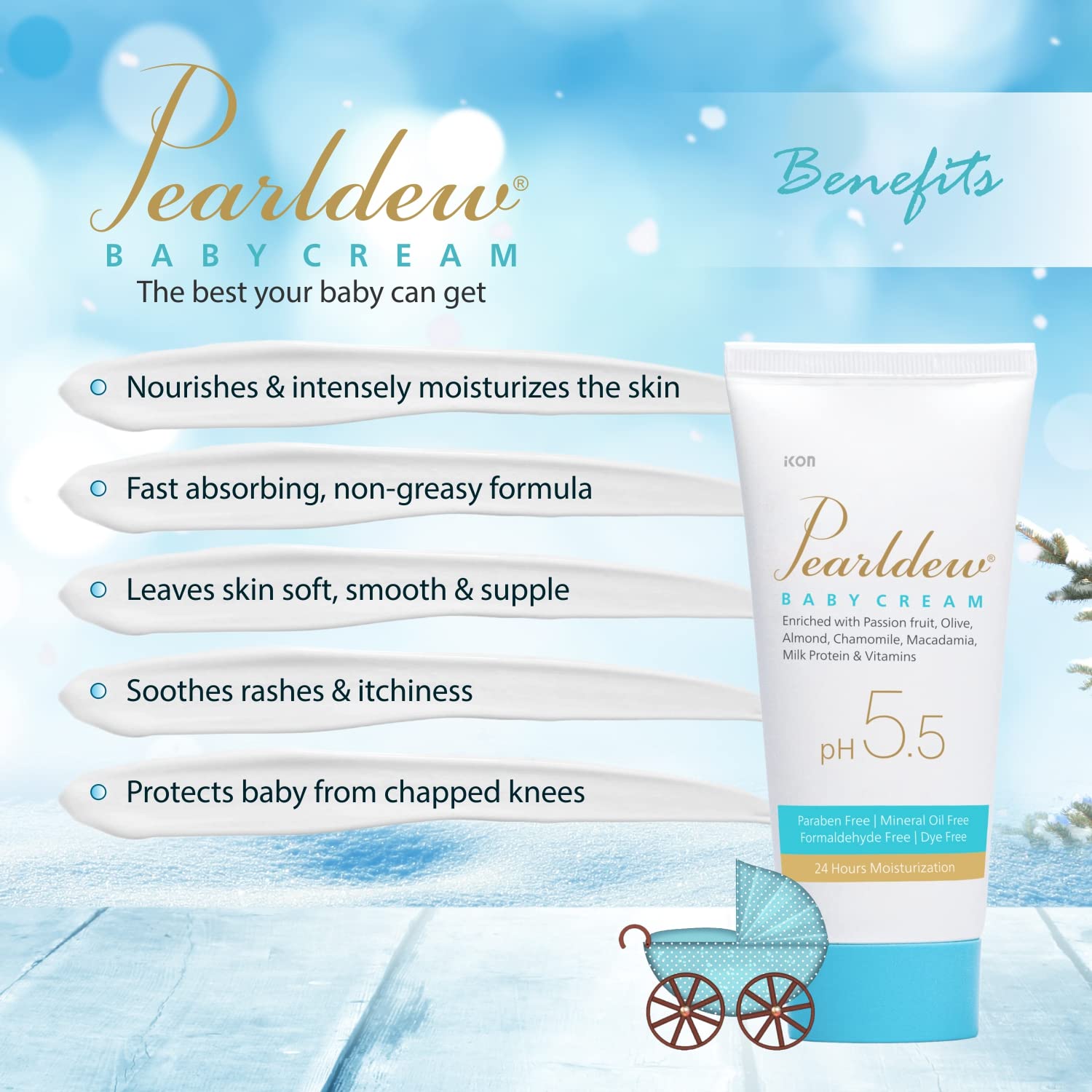 Pearldew Baby Cream - 50 Gms | Pack of 2