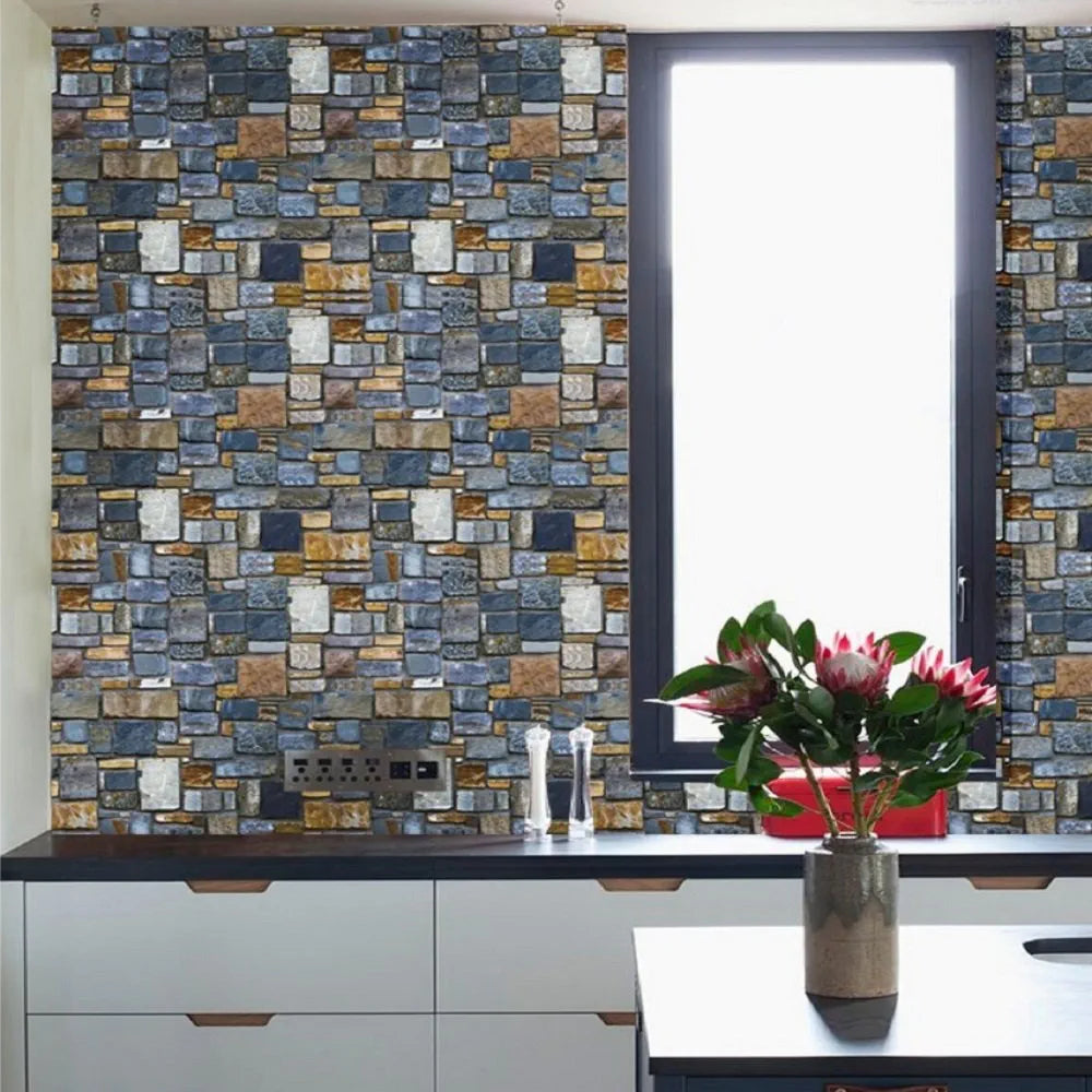 Jaamso Royals New Brick With Stone Peel and Stick Self Adhesive Wallpaper 5