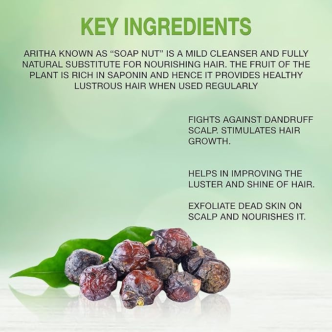 Elemensis Naturals Pure & Natural Aritha/Reetha/Ritha/Soapnuts (Sapindus Mukorossi) Powder - 100 gms