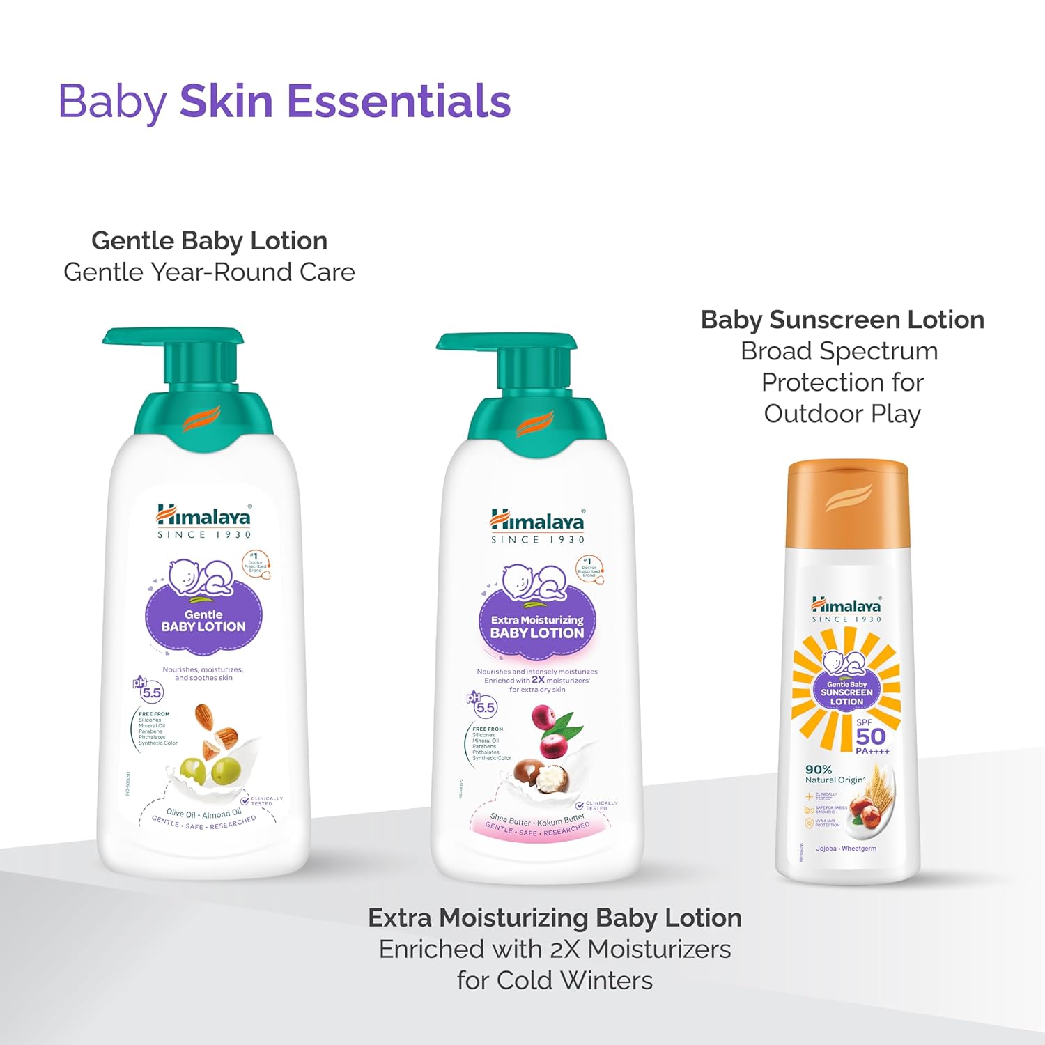 Himalaya Gentle Baby Sunscreen Lotion 100ml | SPF 50 PA++++ | UVA & UVB Broad Spectrum Protection For All Skin Types | With Jojoba Oil & Vitamin E | Non-Greasy, No White Cast|
