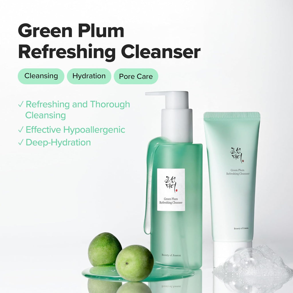 Beauty of Joseon Green Plum Refreshing Cleanser (100ml) | Deep Pore Cleansing, Gentle Facial Cleanser for Acne-Prone Skin