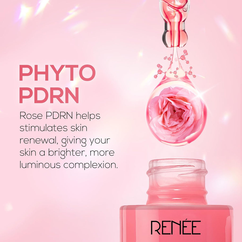 RENEE Pink Therapy PDRN Pink Peptide Face Serum For Glowing, Radiant Skin | Hydrates, Boosts Collagen, Evens Skin Tone | Lightweight, Quick Absorbing | Hyaluronic Acid & Niacinamide Infused | 30 ml