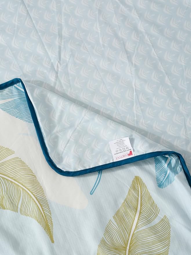 Cortina Ultra-soft Microfiber Reversible 120 Gsm Abstract Double Ac Blanket Quilt Dohar | Sky Blue