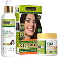 Indus Valley Dark Brown Hair Colour With Protection Shampoo And Hair Ultima Spa Combo