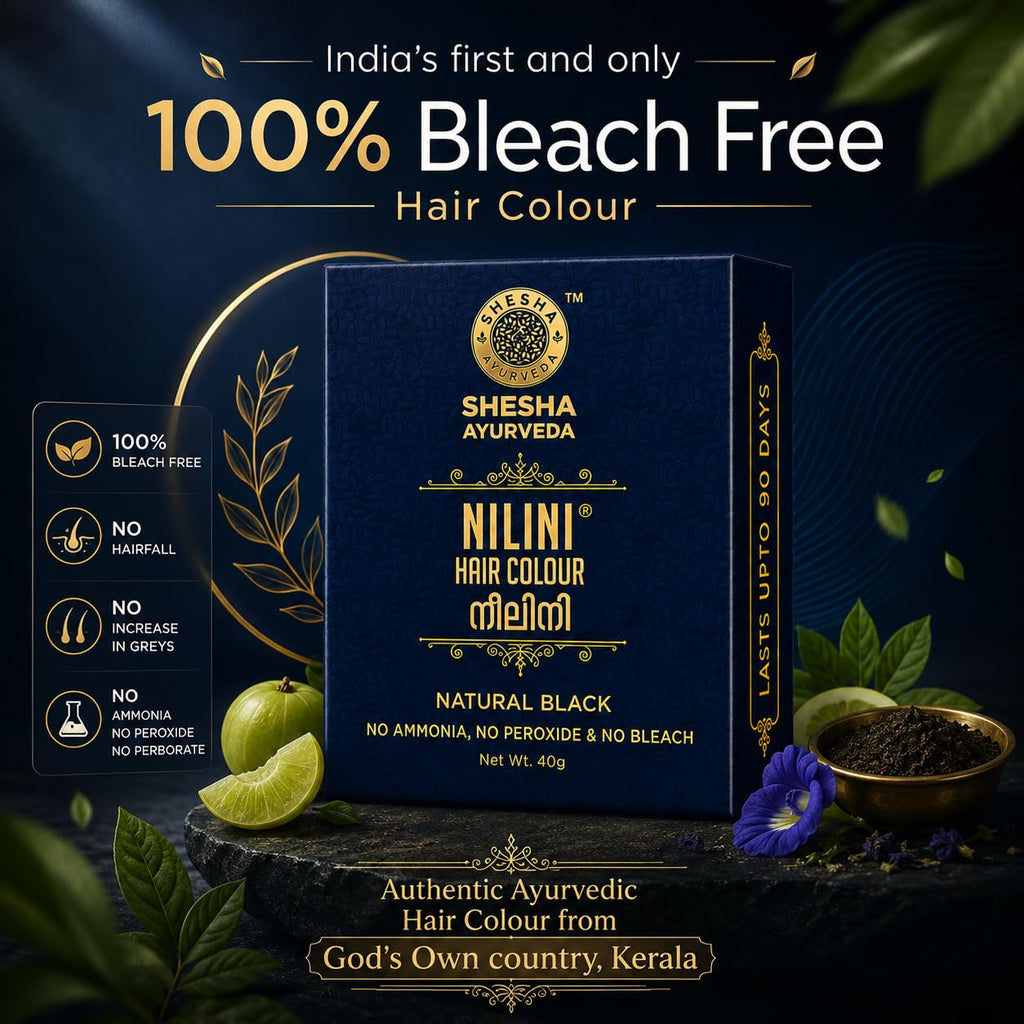 SHESHA AYURVEDA Nilini Hair Colour - Ayurvedic, No Ammonia, No Peroxide, No Perborates, No Bleach,Natural Black Colour (40g)