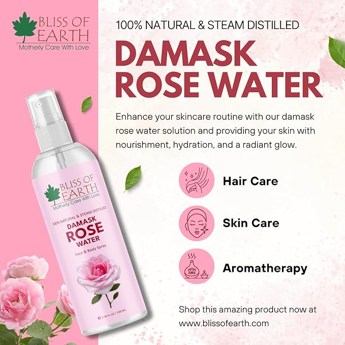 Bliss of Earth Damask Rose Water - 100 ml
