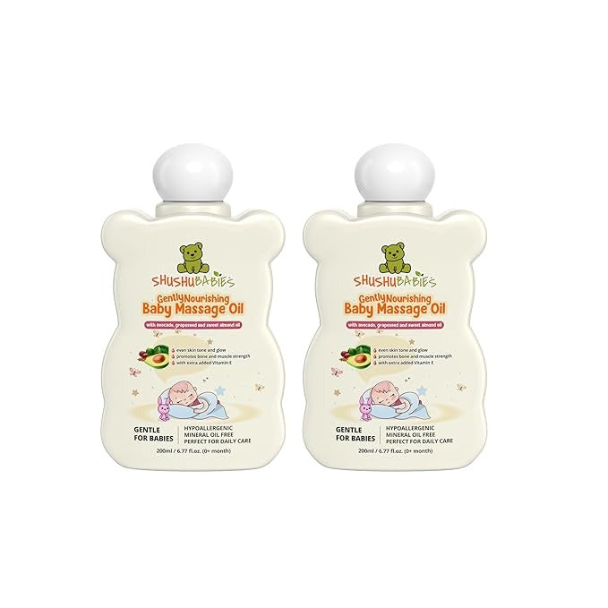 ShuShu Babies Gently Nourishing Baby Massage Oil - 200 ml (Pack of 2)