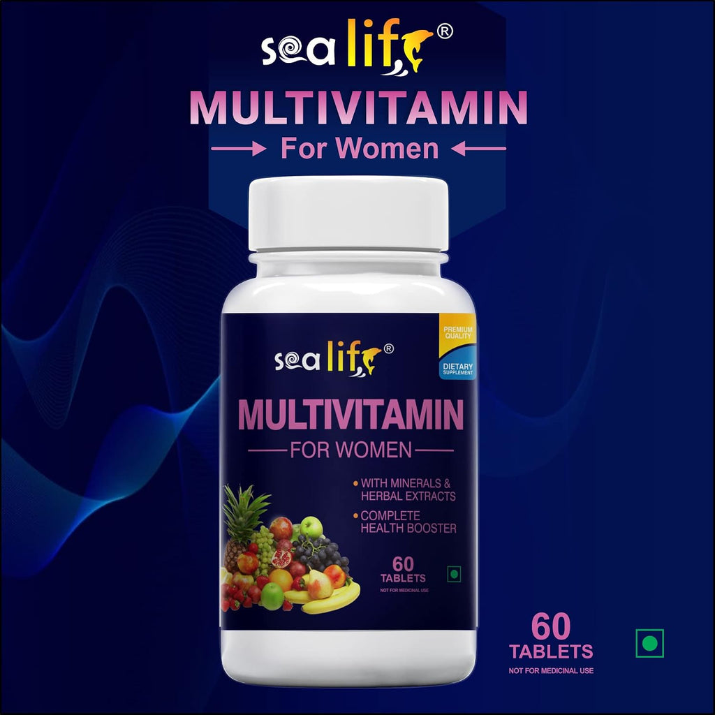 Sea Life Multivitamin For Women Complete Health Booster Vital Vitamins & Minerals with Herbal Extracts For Daily Health & Immunity (Pack of-1)