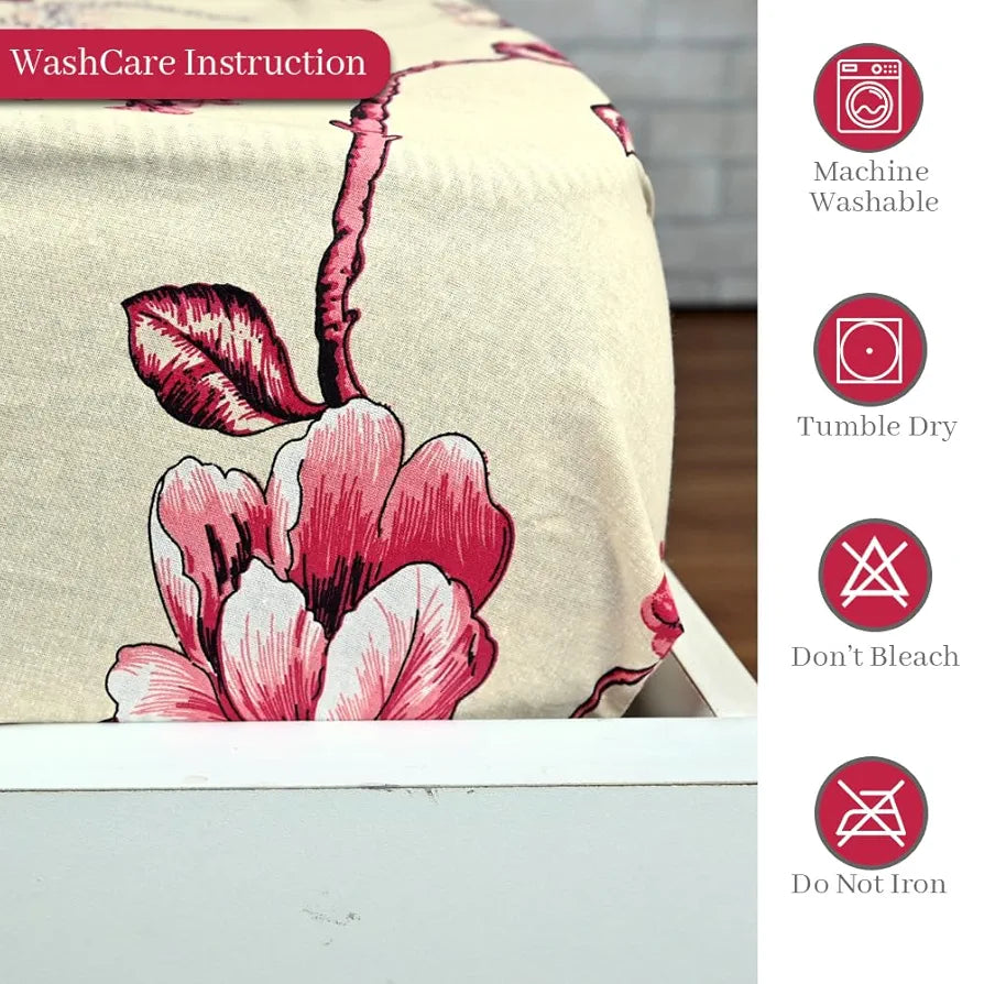 Divine Casa Floret 100% Cotton Double Fitted Bedsheet 144 TC Colour Summer Fern