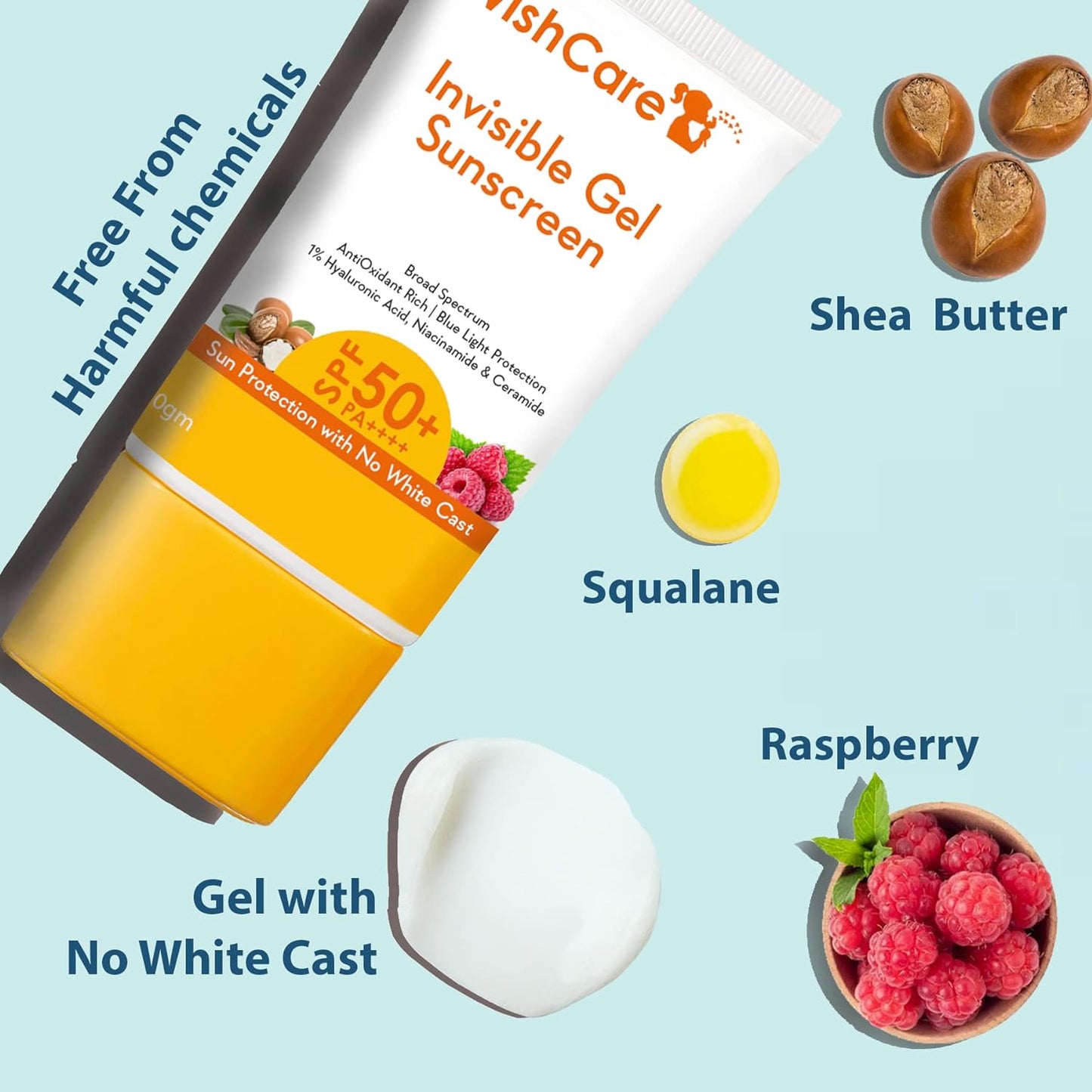 WishCare Invisible Gel Sunscreen SPF 50+ PA++++ - 50 gms
