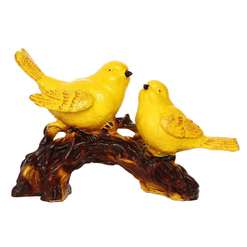 Ecraftindia Yellow Birds on Tree Branch Handcrafted Polyresin Decorative Showpiece