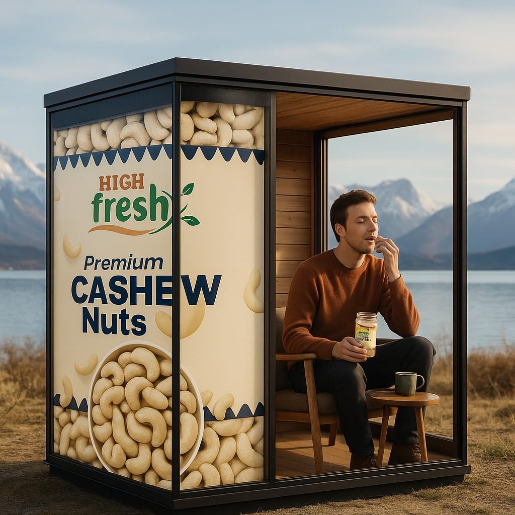 HighFresh Premium Cashew Nuts 250gm | Dry Fruits and Nuts Plain Cashews | 100% Unpolished | Crunchy & Fresh | Rich In Protein, Magnesium & Phosphorus Perfect for Gifting