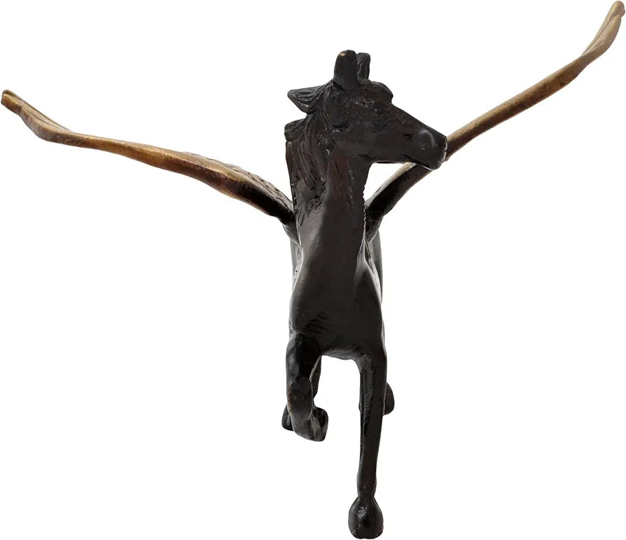 Two Moustaches Flying Angel Brass Horse Showpiece for Home Decor
