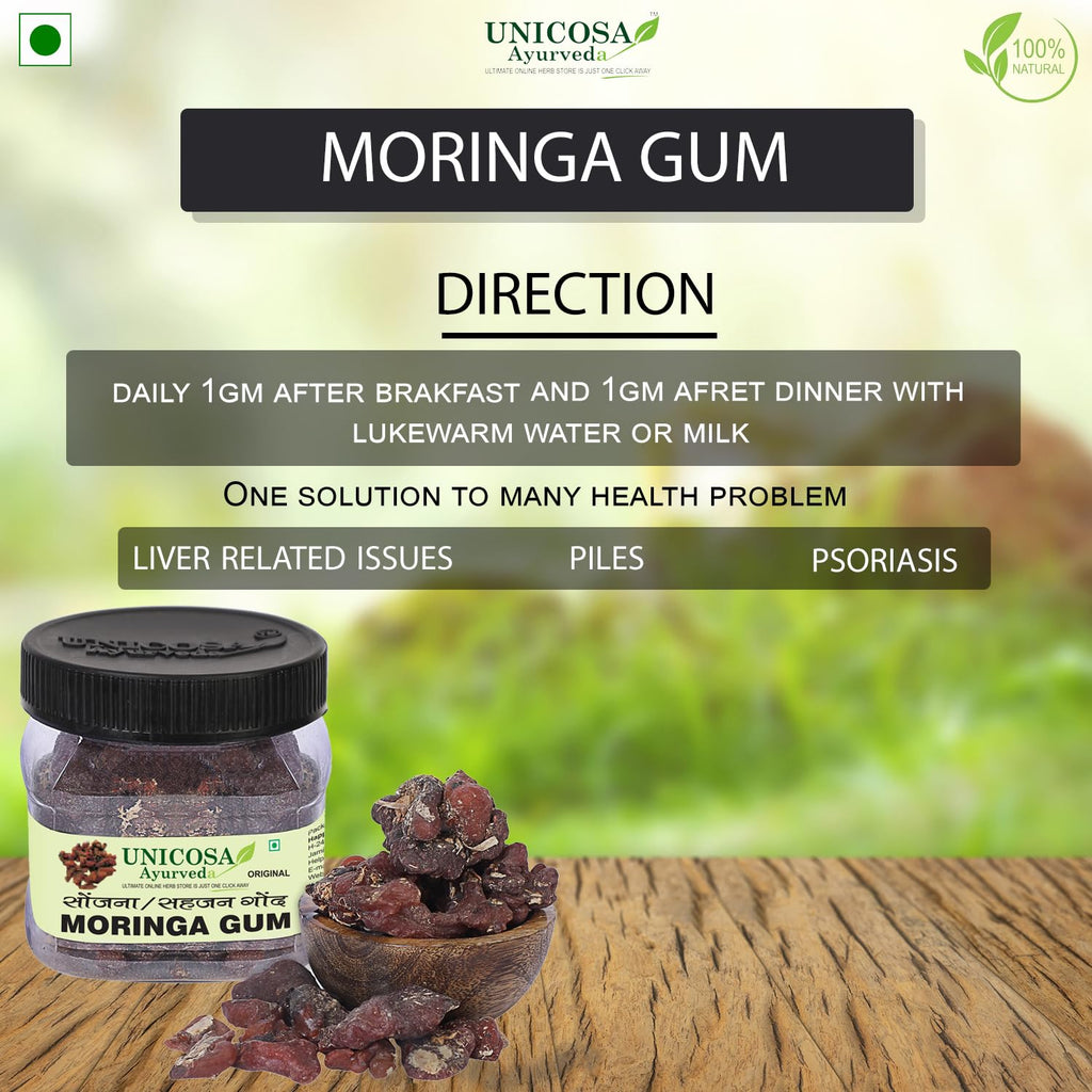 UNICOSA Ayurveda Natural Gond Moringa 100gm Natural Moringa Gum (100g), Moringa Gond | Gond Sonjana | Gondh Sahjan | Moringa Oleifera