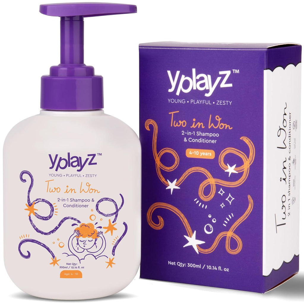 YplayZ 2 in 1 Shampoo & Conditioner for Kids - Ages 4-10 - 300 Ml