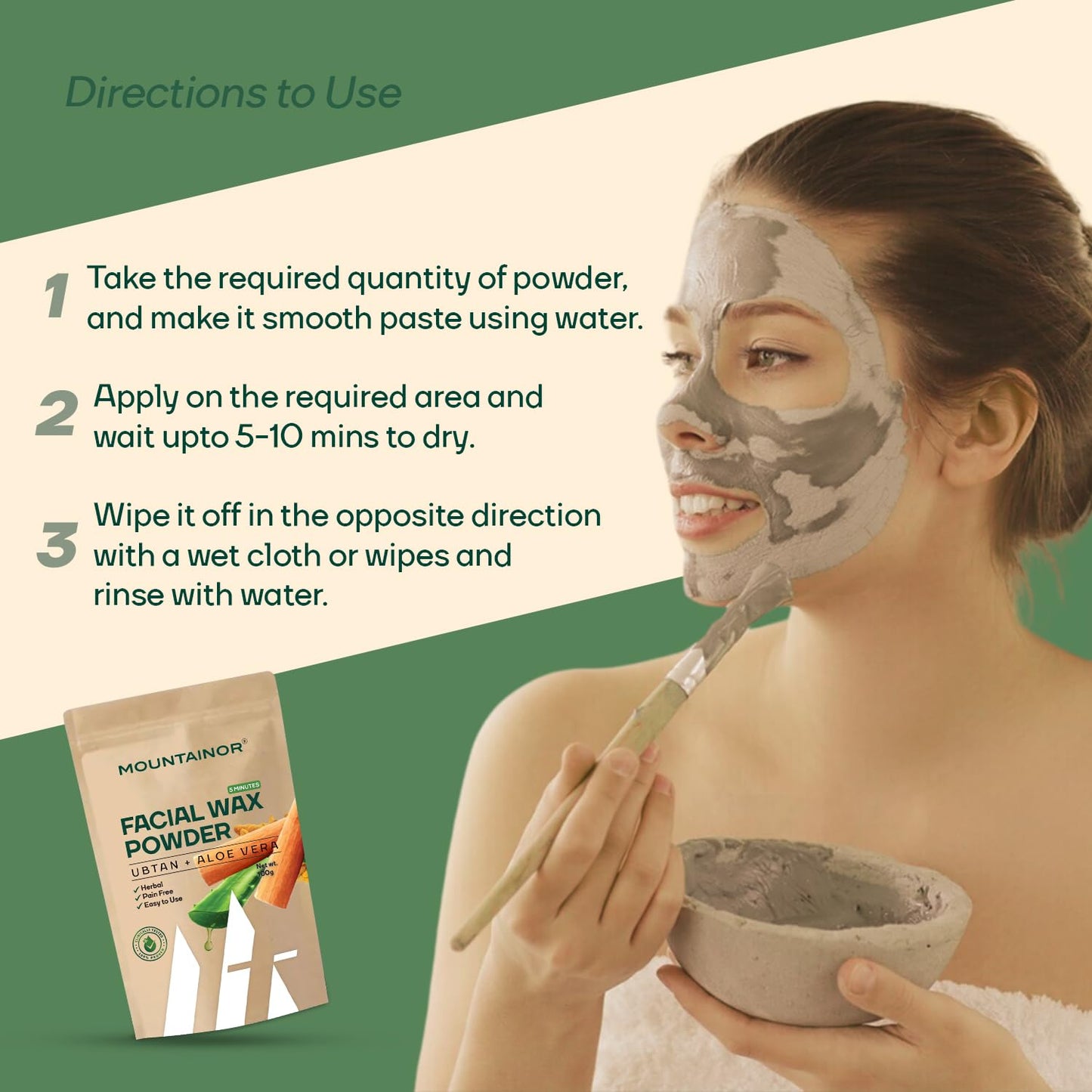 Mountainor Facial Hair Removal Wax Powder