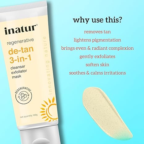 Inatur De-Tan 3-in-1 Face Scrub - 100 gms