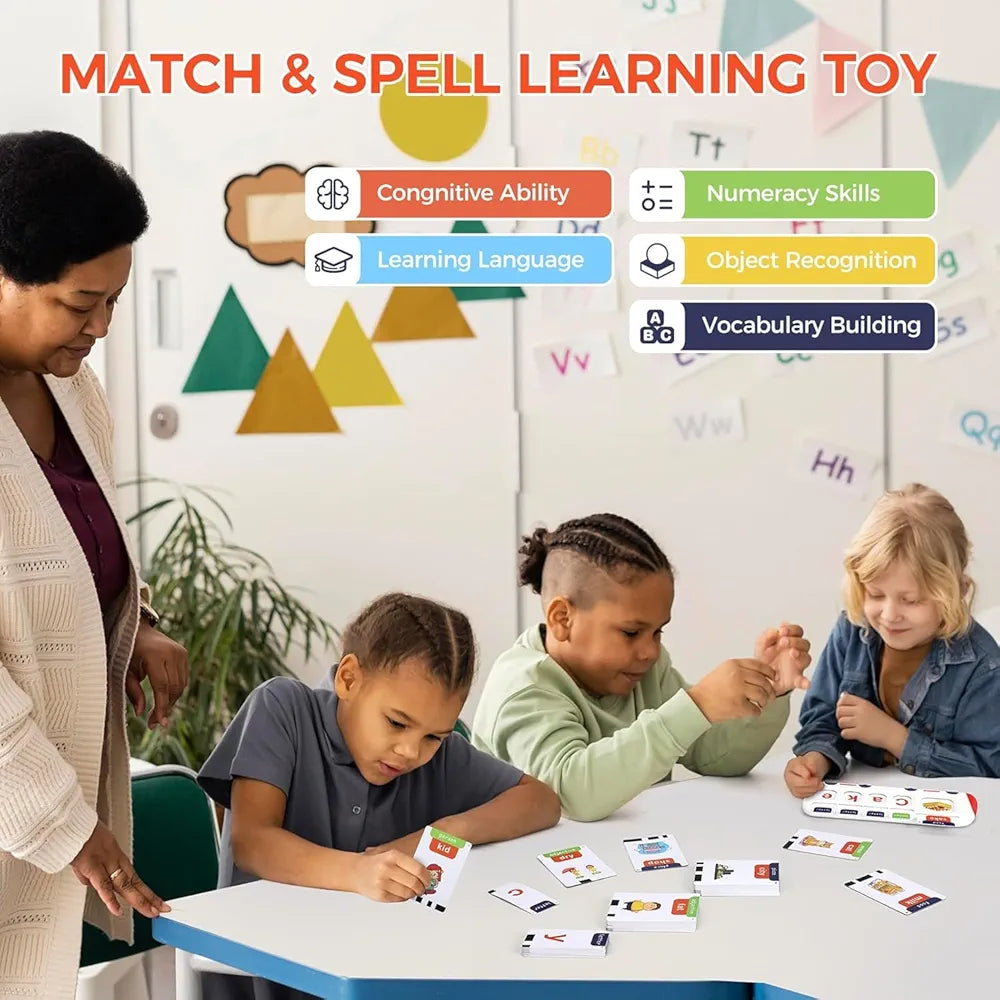 Lefan Spelling & Talking Flash Cards for Toddlers, Alphabet Learning Toys, Speech Therapy Toys CVC Words Spell Games ABC Flash Cards with 218 Sight Words Toddler Toy Gifts for Kids