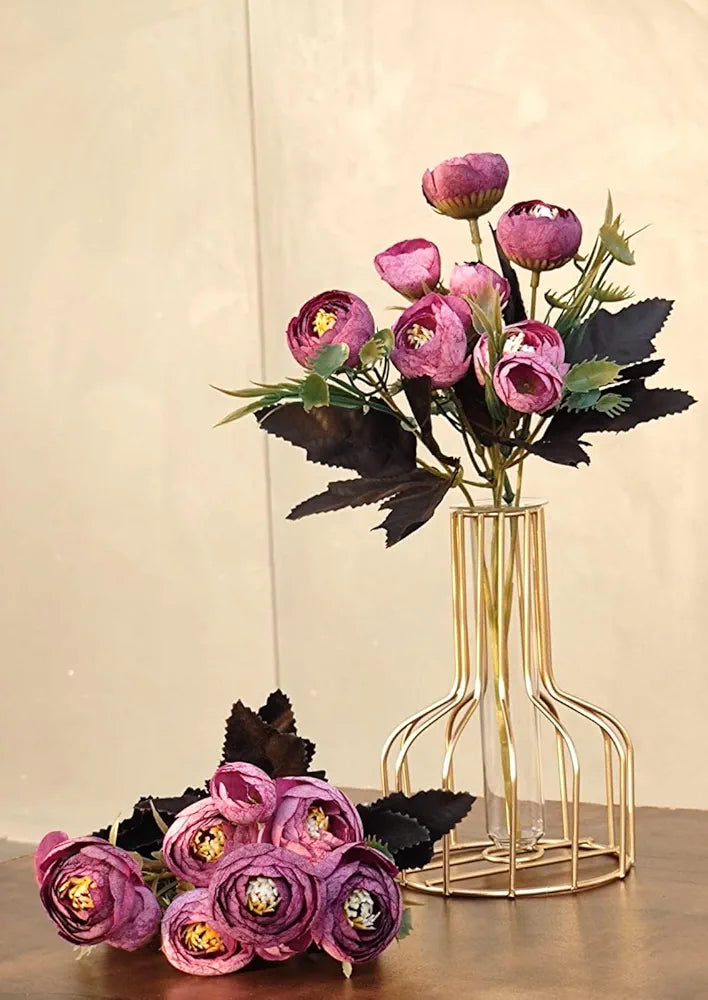 2 Pcs Artificial Rose Flower Sticks Purple