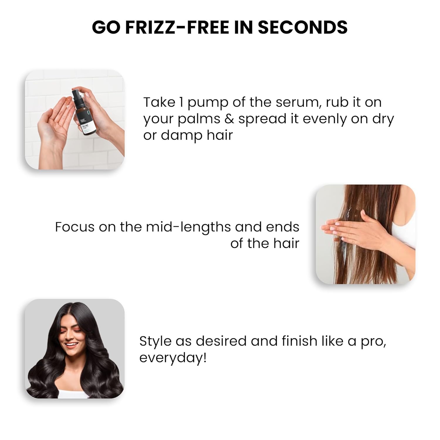 ThriveCo Frizz Tamer Smoothing Hair Oil Serum | For Smooth & Frizz-Free Hair | Gives Shine Up To 12 Hours | Hydrates Frizzy, Dry & Dull Hair | With Jojoba Oil, Mahua Oil | For Men & Women | 30ml