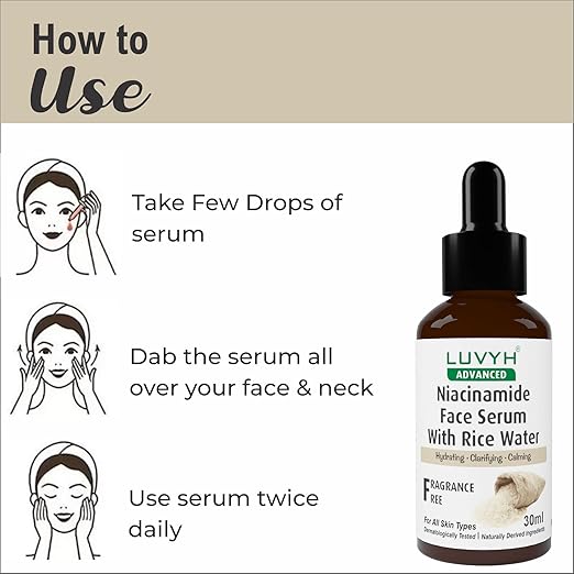 Luvyh Niacinamide Face Serum with Rice Water - 30 ml