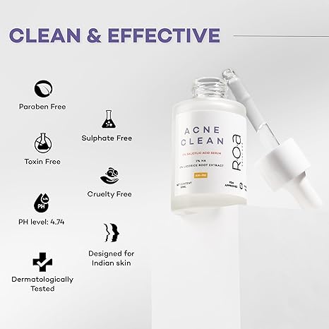 R.O.A Skincare Acne Clean Salicylic Acid serum for Acne Prone Oily Skin - 30 ml